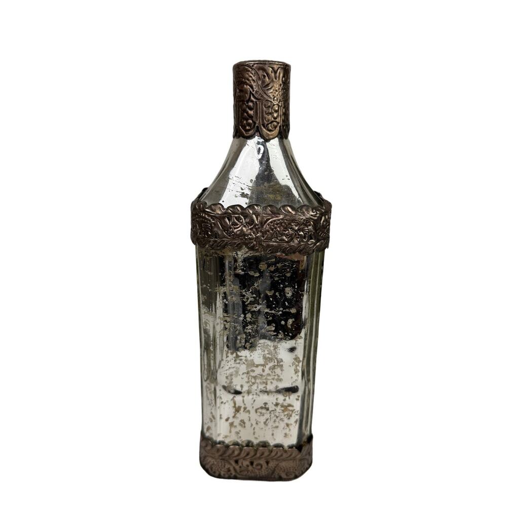 Vintage Bella Lux Mercury Silver Royal Stag Pewter Antique Empty Bottle Vase